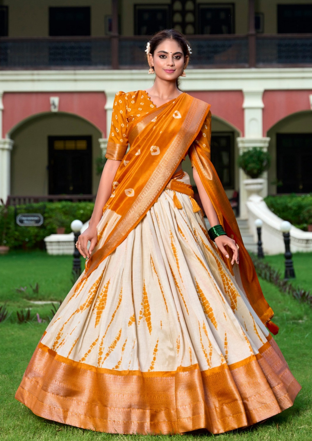 Gulzar Suryamukhi Shibori Zari Dola Silk Lehenga Set