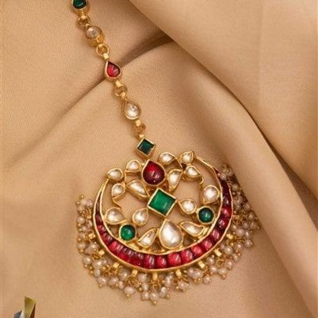 Colourful Kundan Maang Tikka