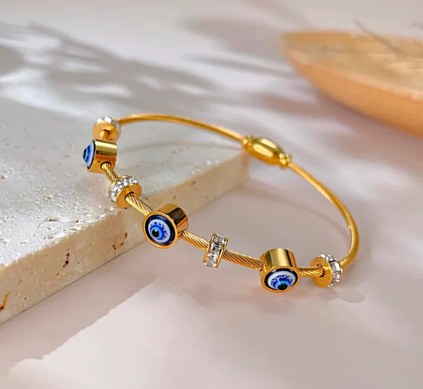 Golden Evil Eye Cable Bracelet