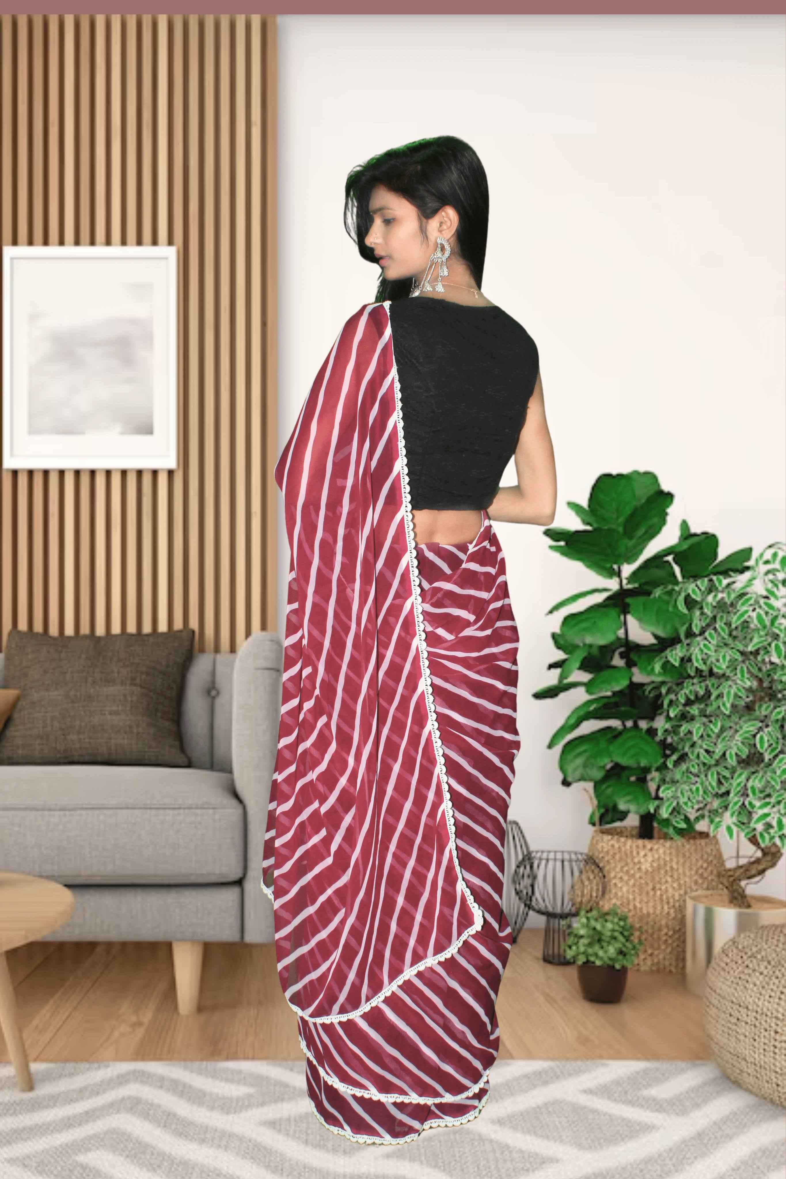 Aafreen Georgette Laheriya Saree with Blouse