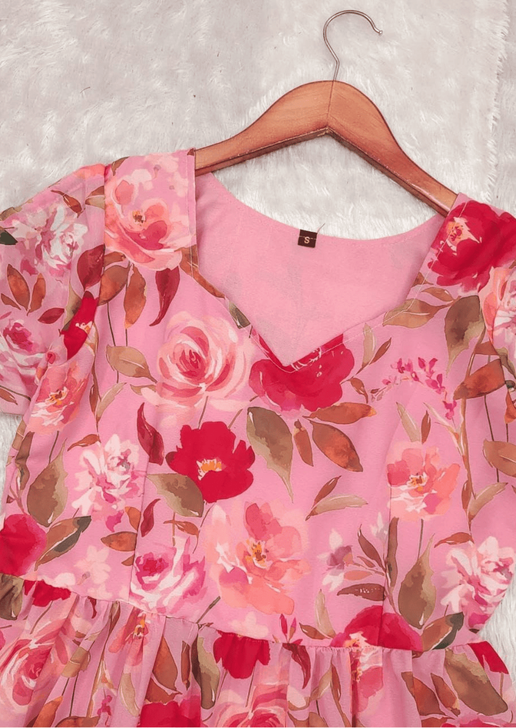 Floral Bliss Pink A-Line Dress
