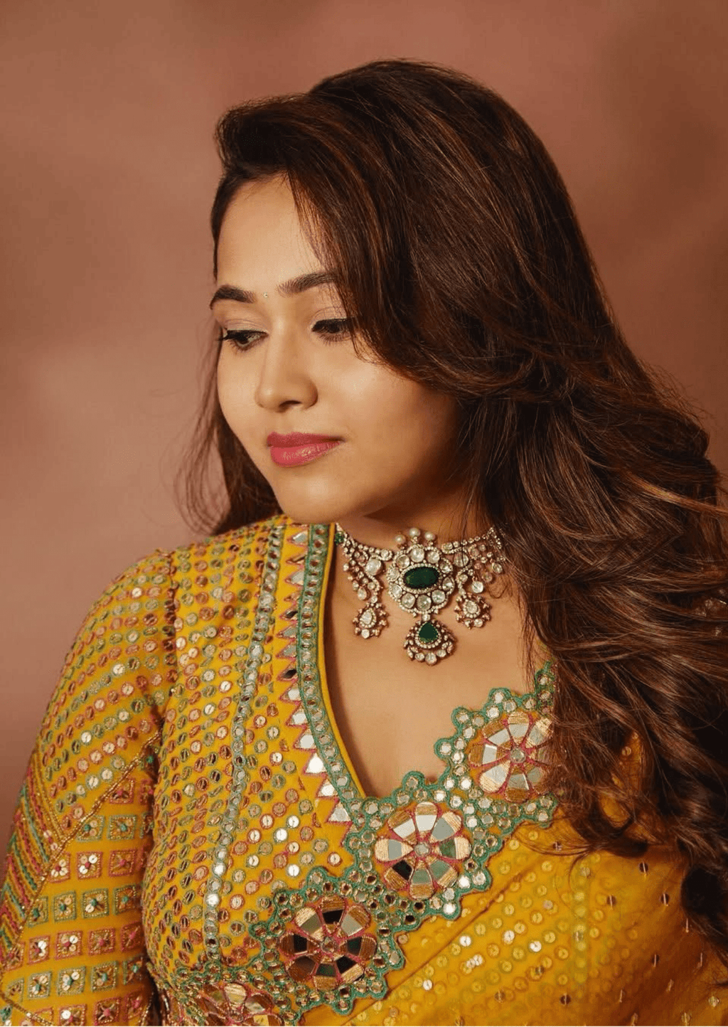 Meher Floral Border Mirror Work Saree