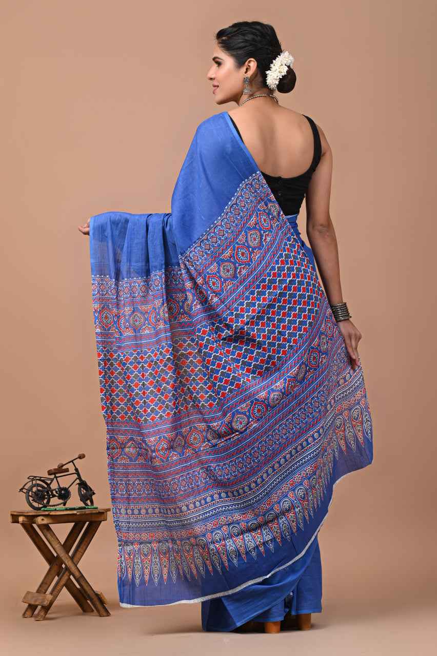 Neel Tara Mulmul Cotton Saree