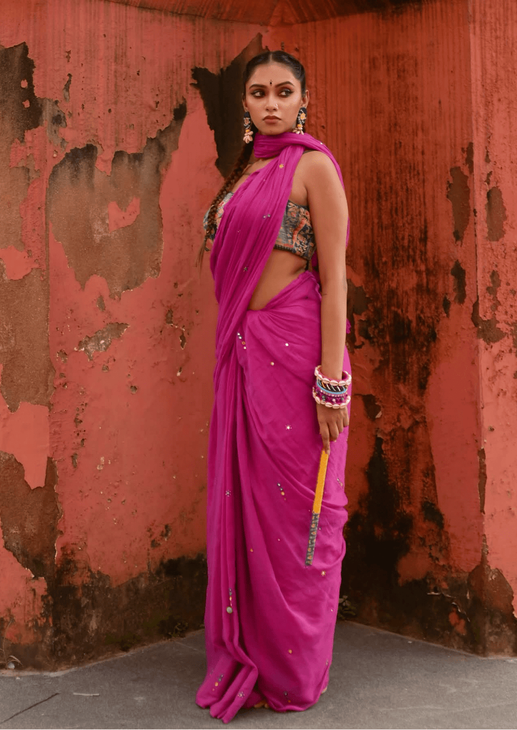 Raas Rani Pure Mul Cotton Mirrorwork Saree