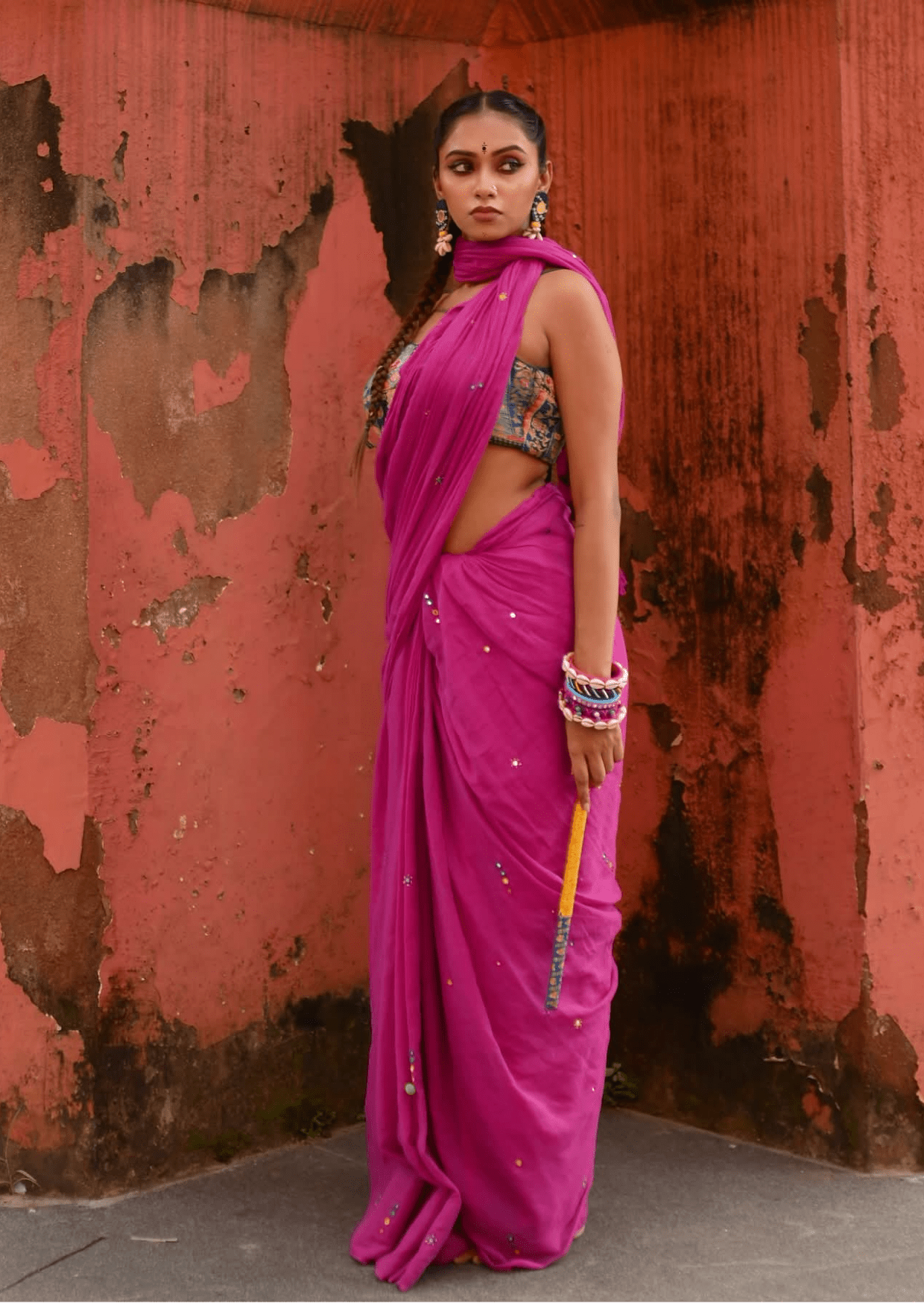 Raas Rani Pure Mul Cotton Mirrorwork Saree