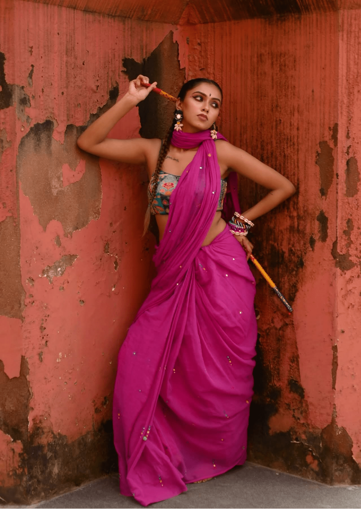 Raas Rani Pure Mul Cotton Mirrorwork Saree