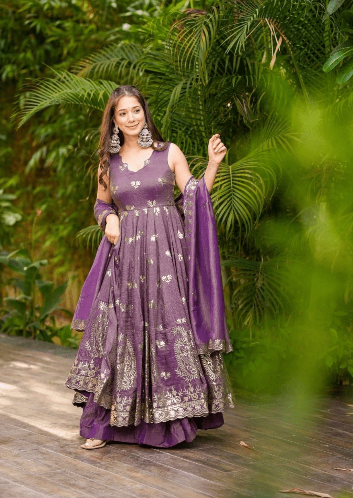 Regal Cosmos Embroidered Anarkali Set with Dupatta