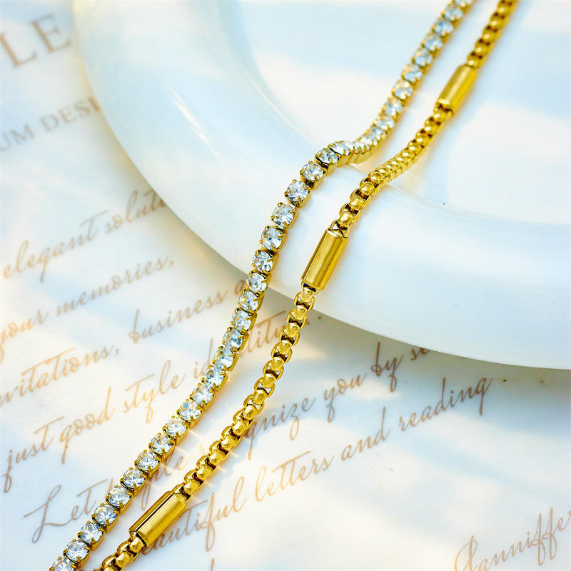 Elegant Double-Layer Diamond Bracelet