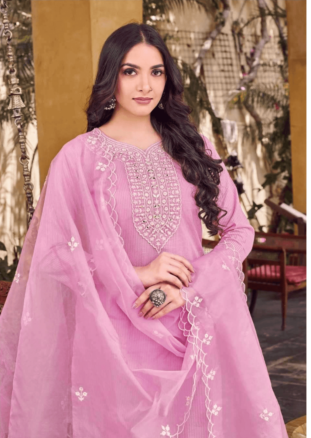 Zarmina Blush Mauve Embroidered Lawn Ensemble Suit Set